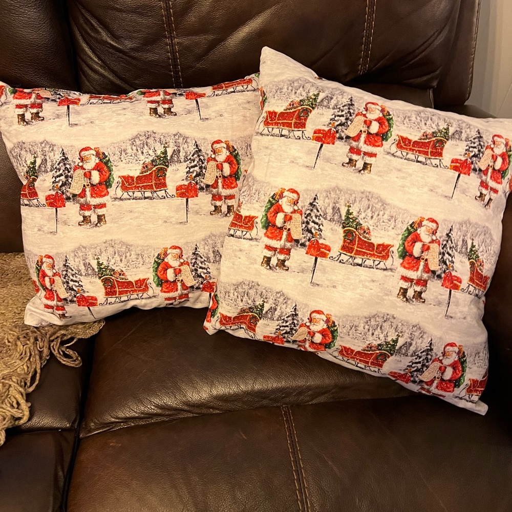Santa throw pillows
